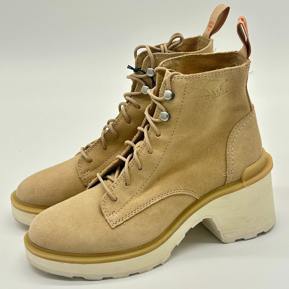 Sorel Women's Suede Lace-Up Ankle Boots in Beige/Tan